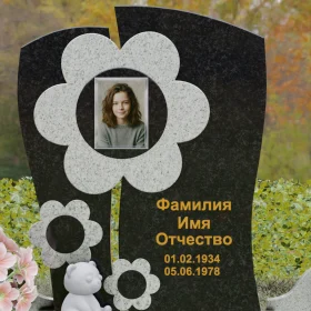 Комбинированный вертикальный светский памятник - П241