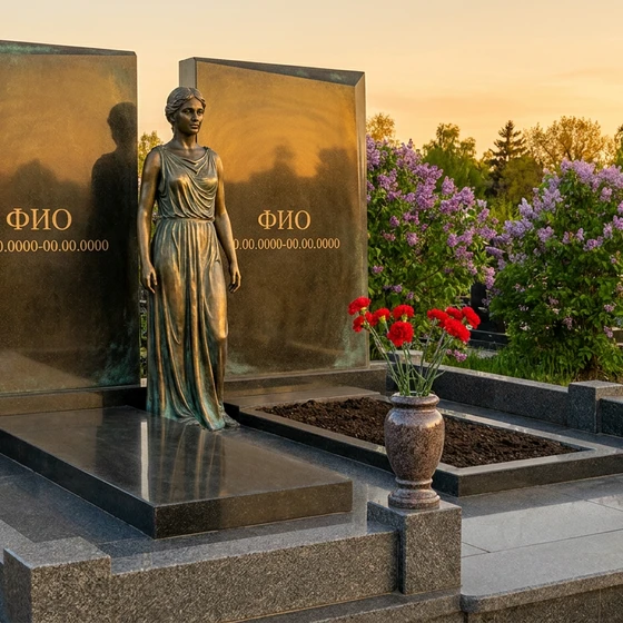 Бронзовый мемориал в форме книги на двоих