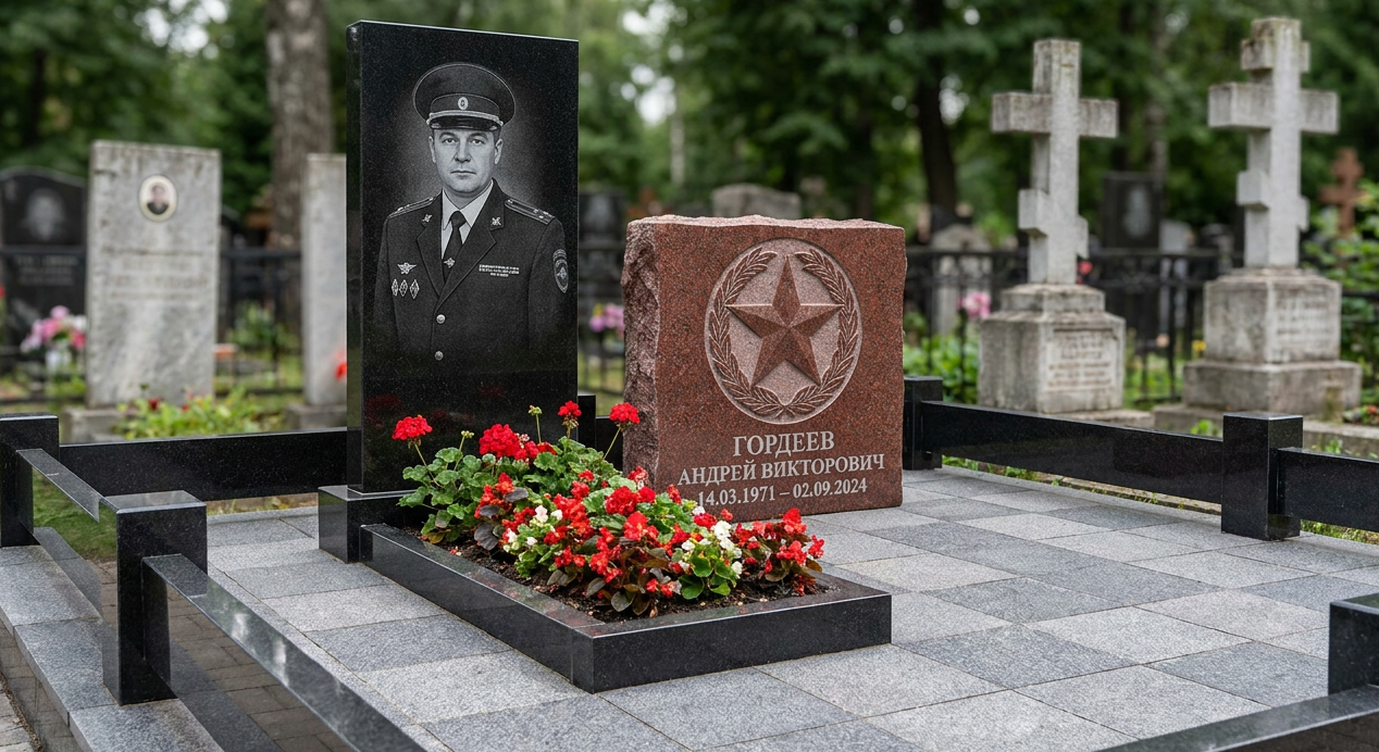 Пример дизайна: Памятник полицейскому — композиция из двух стел