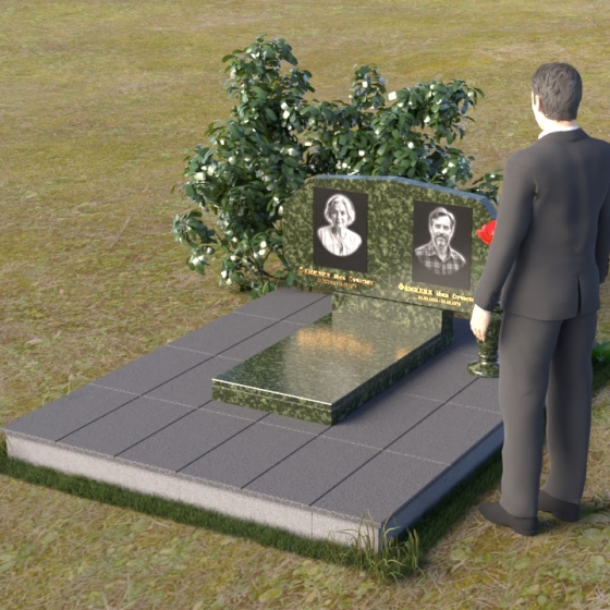Фигурный памятник со скошенными гранями из гранита
