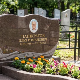 Памятник с лебедем на волне из дымовского гранита