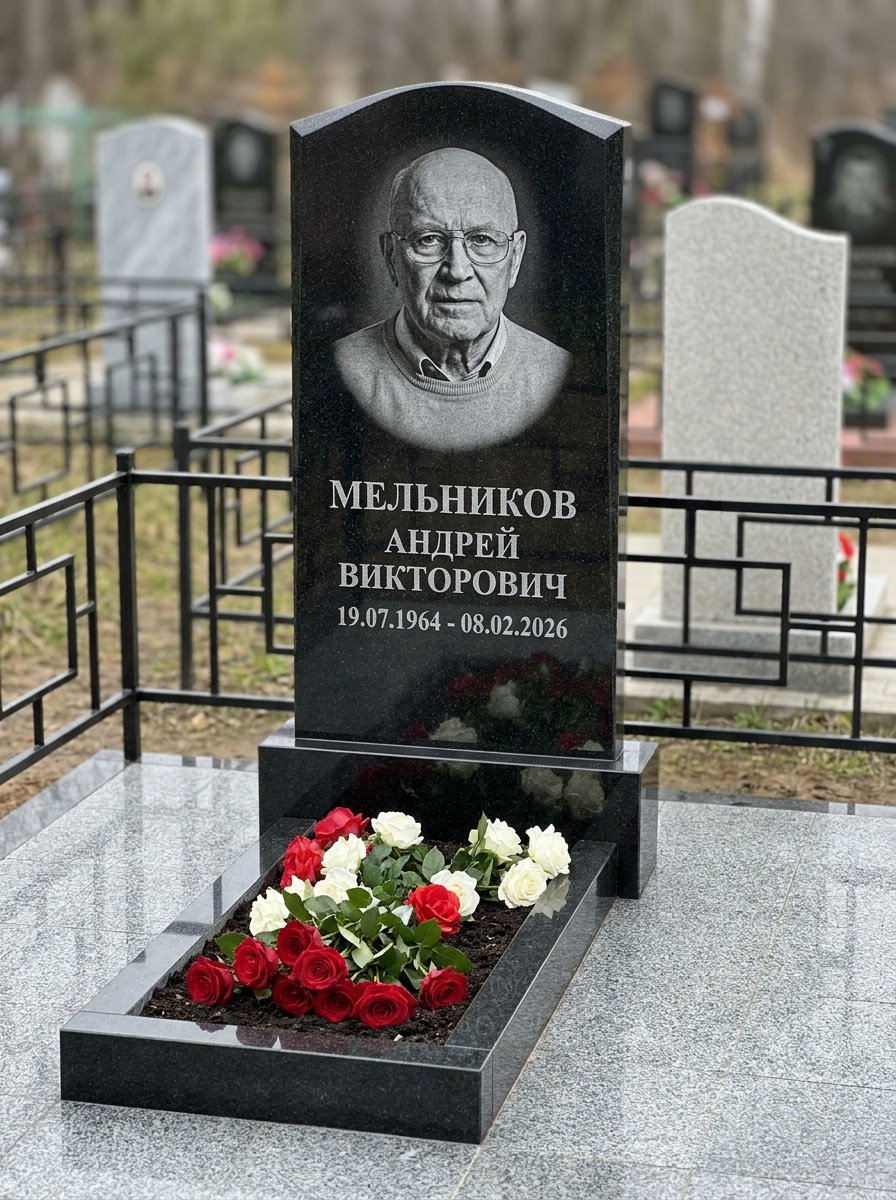 Портрет на памятнике в Новом Уренгое — Мелкое лицо с общего фото — портрет под гравировку