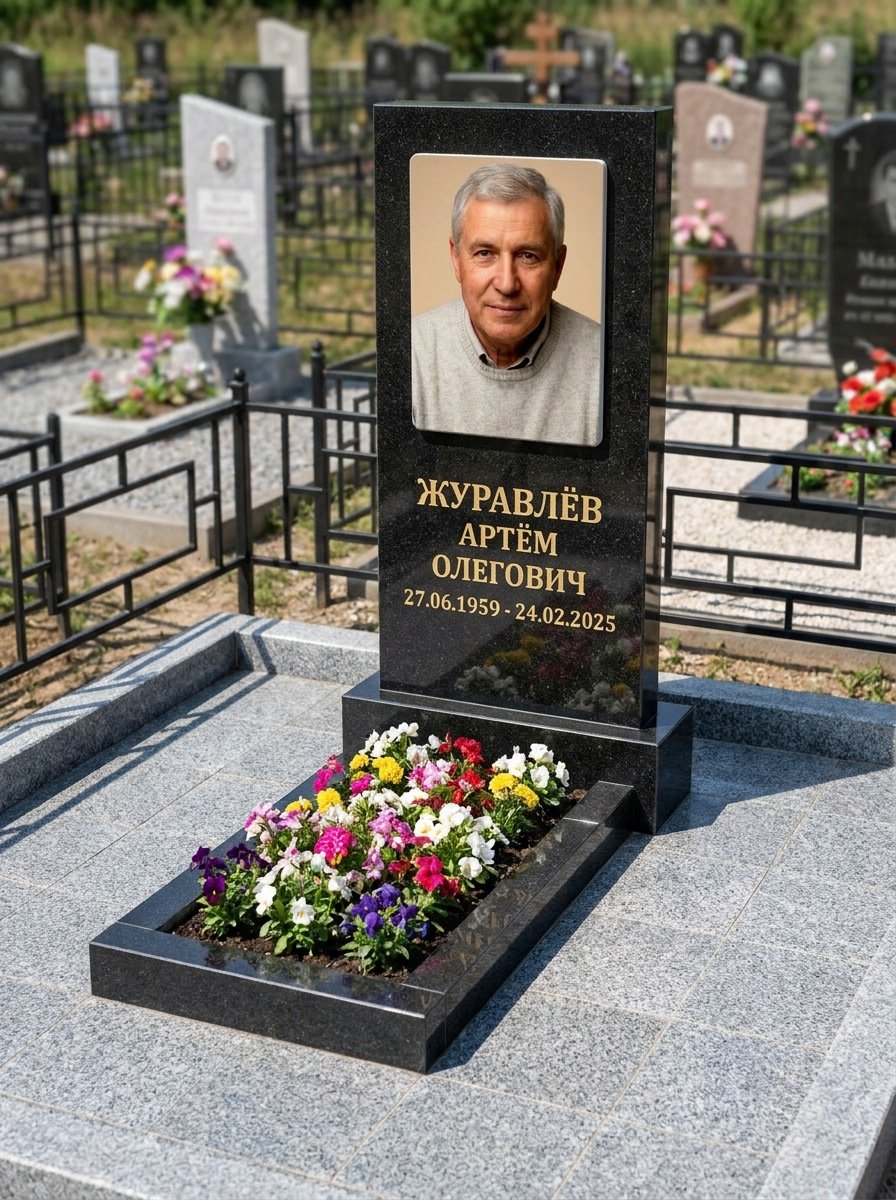 Портрет на памятнике в Новом Уренгое — Выцветшее фото восстановили — керамогранит 180×240 мм
