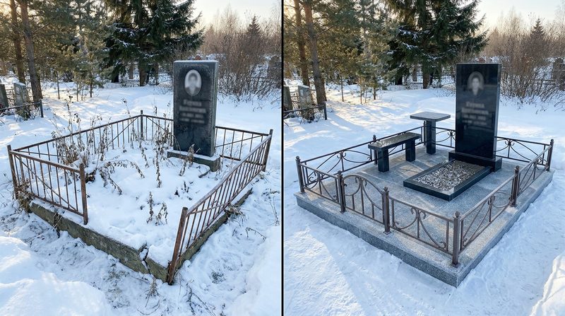 Благоустройство могилы в Новом Уренгое — пример 2
