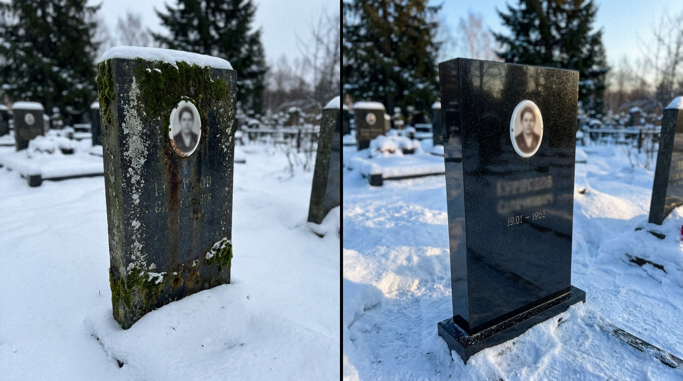 Реставрация памятника в Новом Уренгое — пример 1