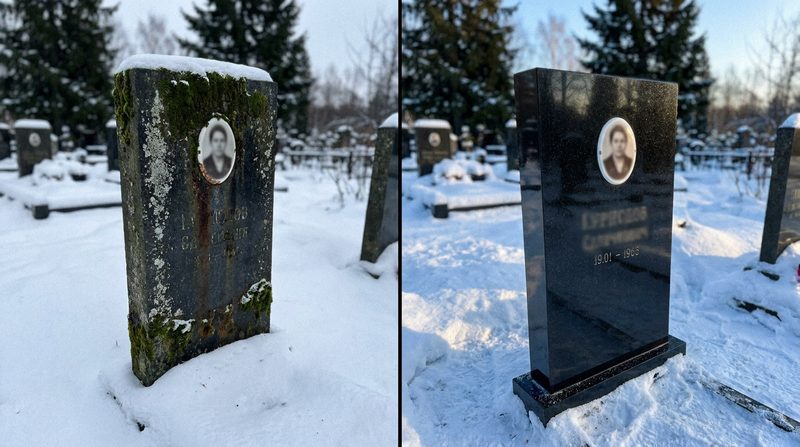 Реставрация памятника в Новом Уренгое — пример 1